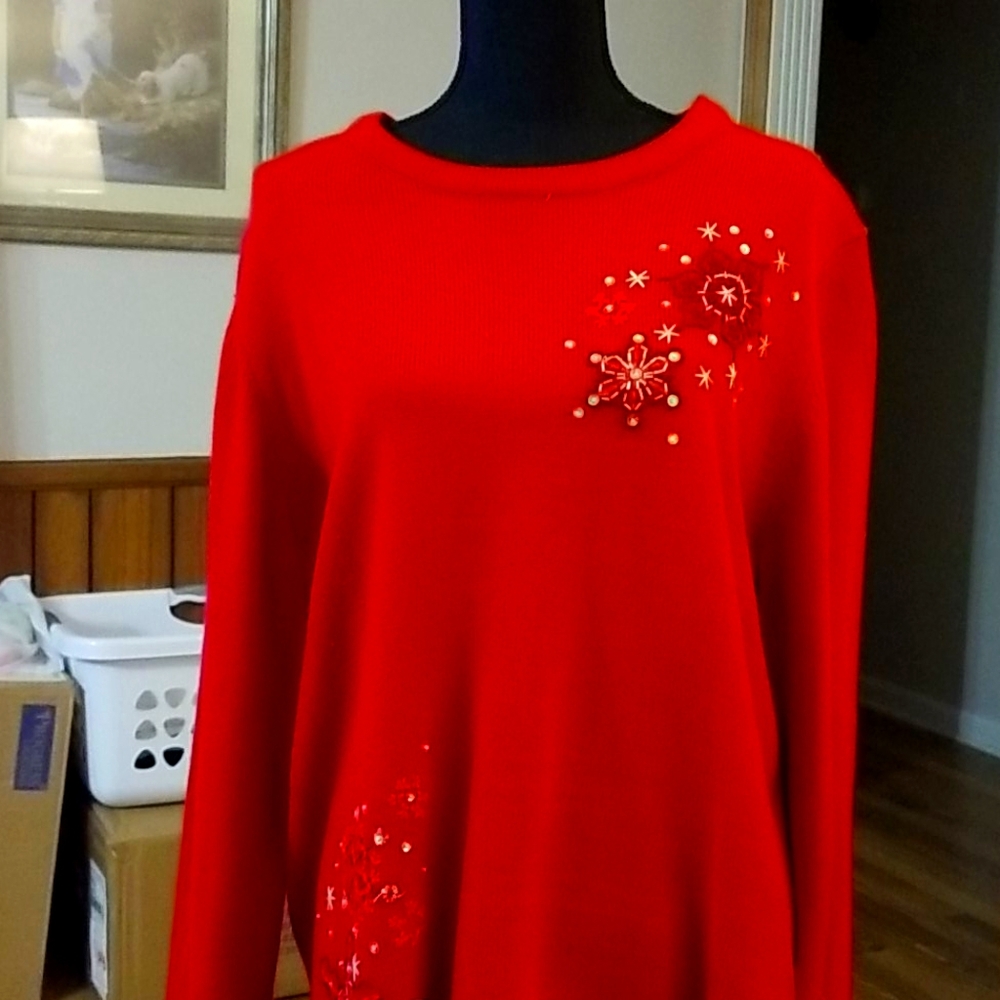 Womens Red Holiday sweater